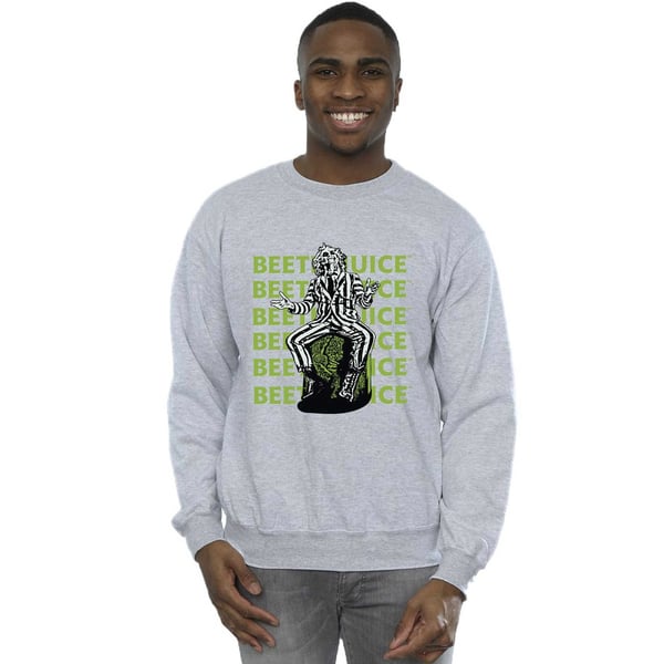 Beetlejuice Miesten Pose Repeat Logo Collegepaita