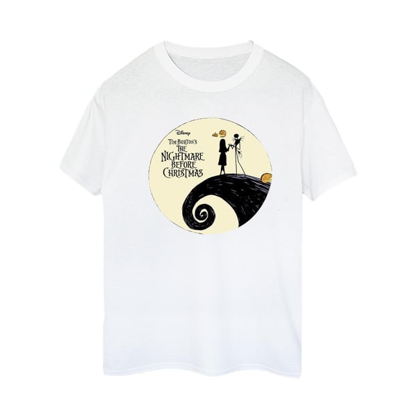 The Nightmare Before Christmas T-shirt för kvinnor/damer i bomull med logotyp i boyfriend-modell