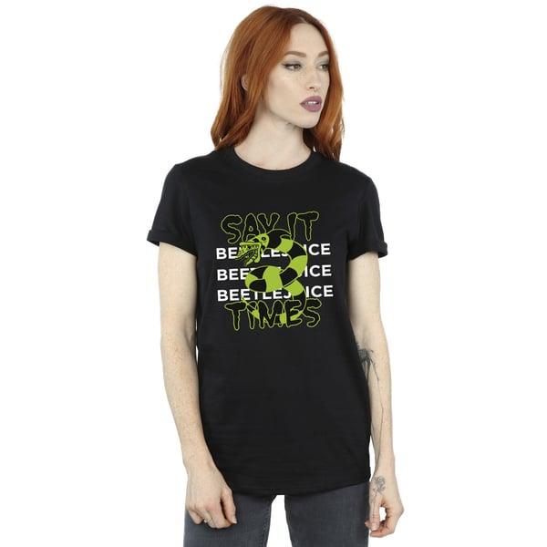 Beetlejuice Womens/Ladies Say It 3 Times Cotton Boyfriend T-Shirt