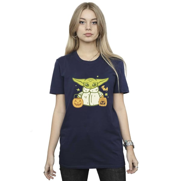 Star Wars: The Mandalorian Womens/Ladies Trick Or Treat Grogu Cotton Boyfriend T-Shirt
