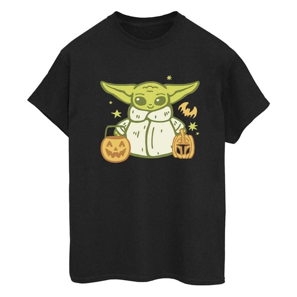 Star Wars: The Mandalorian Naisten Trick Or Treat Grogu Puuvillainen Boyfriend T-paita Star Wars: The Mandalorian Naisten Trick Or Treat Grogu Puuvillainen Boyfriend T-paita