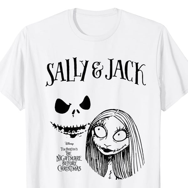 The Nightmare Before Christmas Womens/Ladies Jack and Sally Cotton Boyfriend T-Shirt