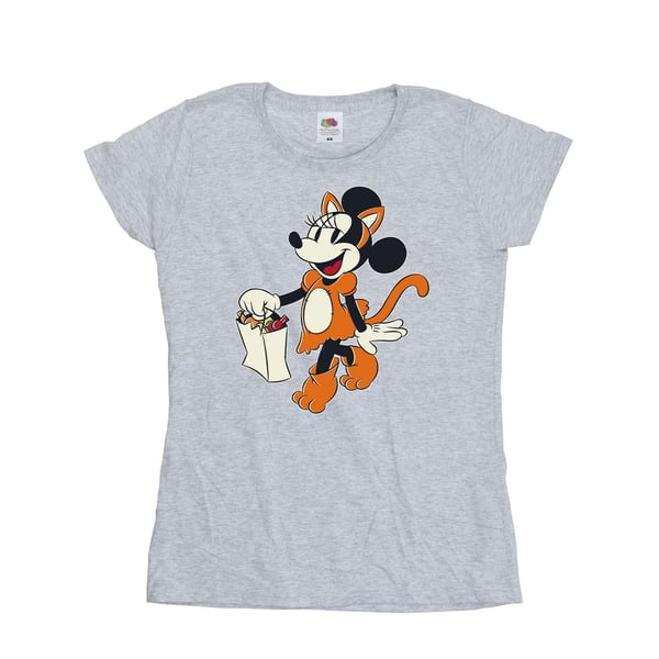 Mickey Mouse Womens/Ladies Cat Trick Or Treat Minnie Mouse Cotton T-Shirt