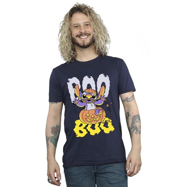 Lilo & Stitch Mens Boo Pumpkin Cotton T-Shirt
