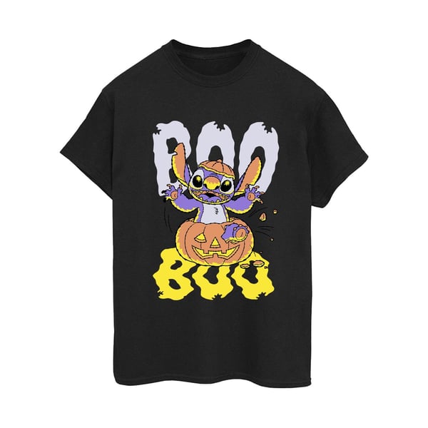 Lilo & Stitch Womens/Ladies Boo Pumpkin Cotton Boyfriend T-Shirt Lilo & Stitch Womens/Ladies Boo Pumpkin Cotton Boyfriend T-Shirt