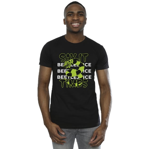 Beetlejuice Mens Say It 3 Times Cotton T-Shirt