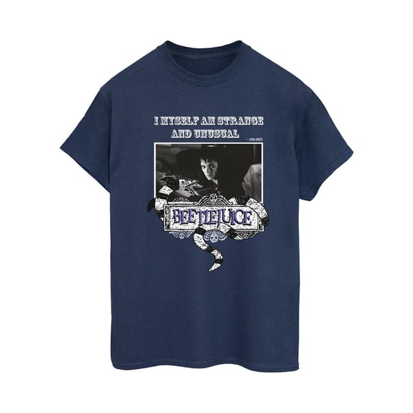 Beetlejuice Womens/Ladies I Myself Am Strange And Unusual Cotton Boyfriend T-Shirt