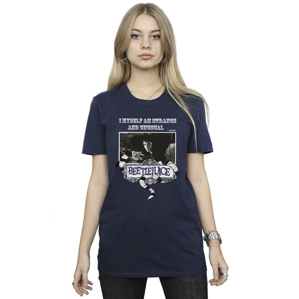 Beetlejuice Womens/Ladies I Myself Am Strange And Unusual Cotton Boyfriend T-Shirt
