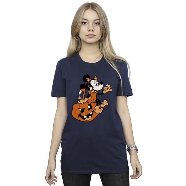 Mickey Mouse Womens/Ladies Minnie Mouse Cat Cotton Boyfriend Halloween T-Shirt
