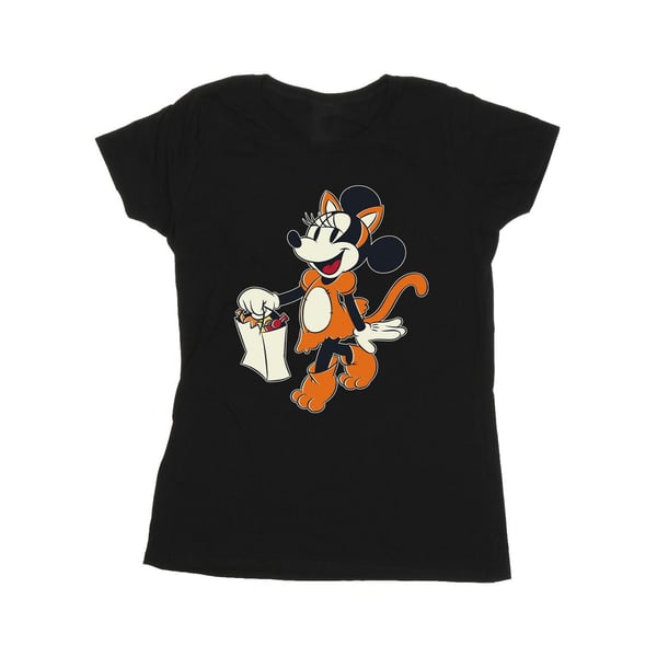 Mickey Mouse Womens/Ladies Cat Trick Or Treat Minnie Mouse Cotton T-Shirt