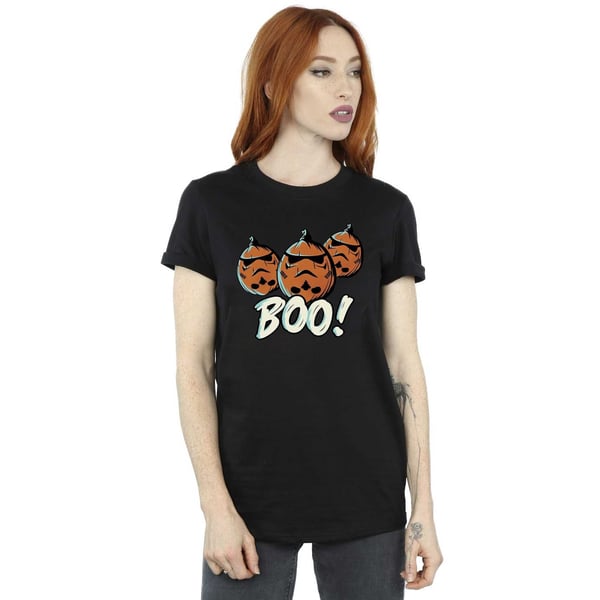 Star Wars Womens/Ladies Boo! Stormtrooper Pumpkin Cotton Boyfriend T-Shirt