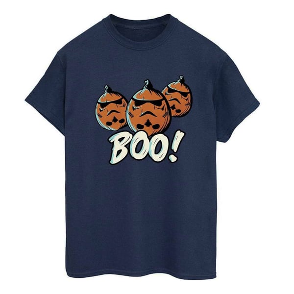 Star Wars Womens/Ladies Boo! Stormtrooper Pumpkin Cotton Boyfriend T-Shirt