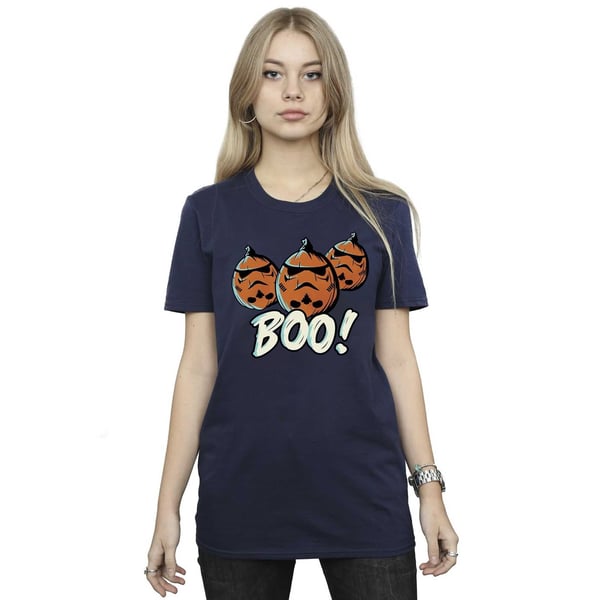 Star Wars Womens/Ladies Boo! Stormtrooper Pumpkin Cotton Boyfriend T-Shirt