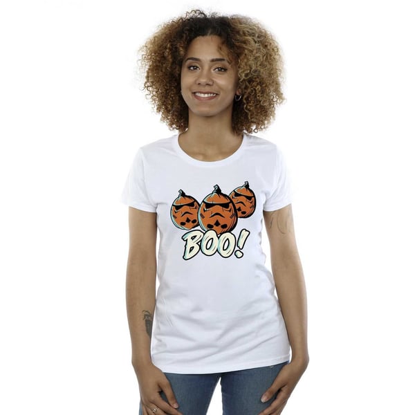 Star Wars Womens/Ladies Boo! Stormtrooper Pumpkin Cotton Boyfriend T-Shirt