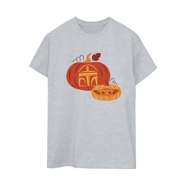 Star Wars Mandalorian Womens/Ladies Pumpkin Boyfriend T-Shirt