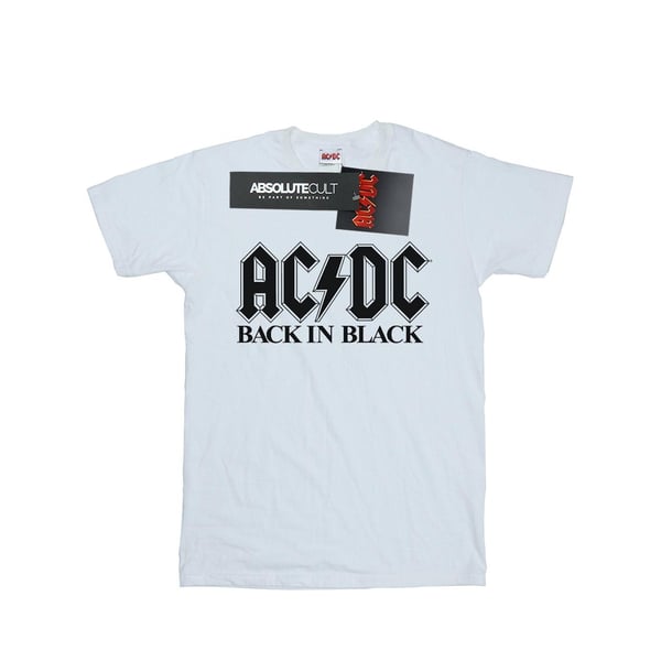 AC/DC Womens/Ladies Back in Black Logo Cotton Boyfriend T-Shirt