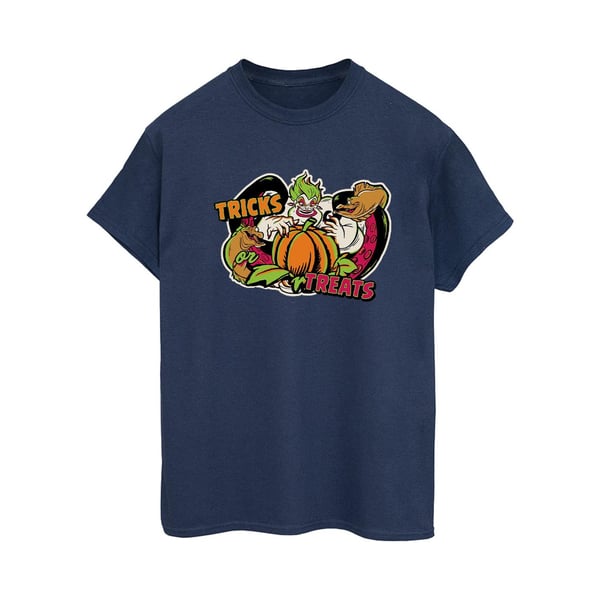 Disney Womens/Ladies Trick Or Treat Ursula Villains Cotton Boyfriend T-Shirt