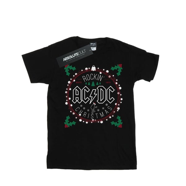AC/DC Womens/Ladies Christmas Circle Cotton Boyfriend T-Shirt