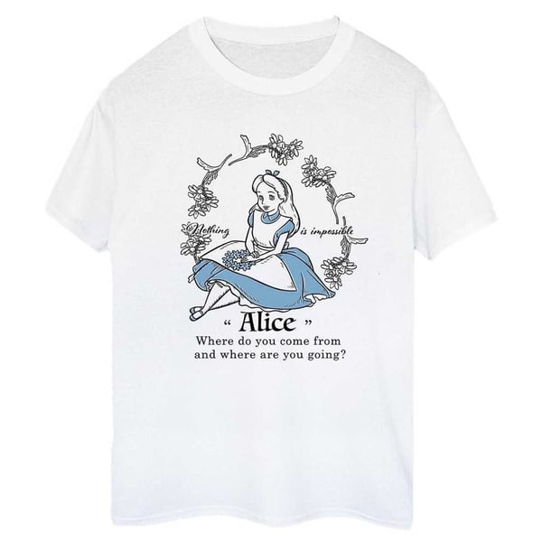 Alice In Wonderland Womens/Ladies Nothing Is Impossible Boyfriend T-Shirt