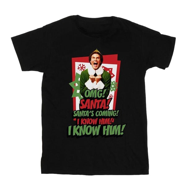 Elf Womens/Ladies Santa Is Coming Boyfriend T-Shirt