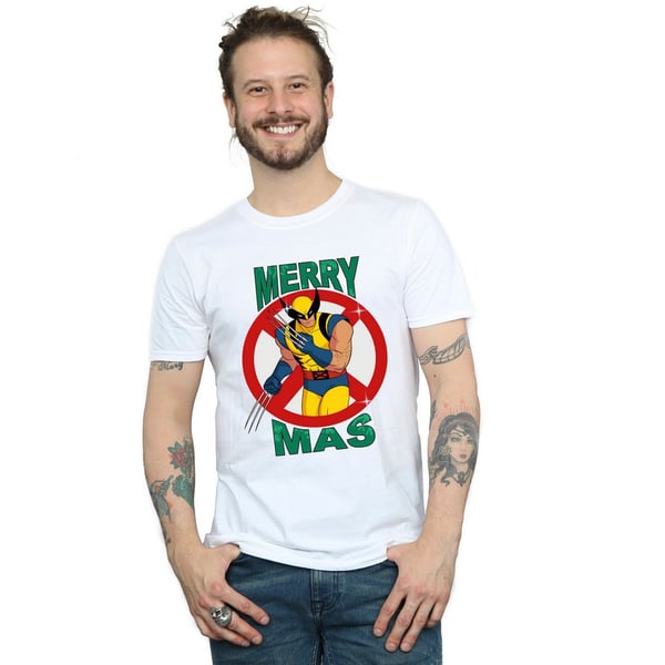 X-Men Mens Wolverine Cotton Christmas T-Shirt
