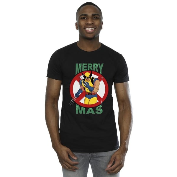 X-Men Mens Wolverine Cotton Christmas T-Shirt