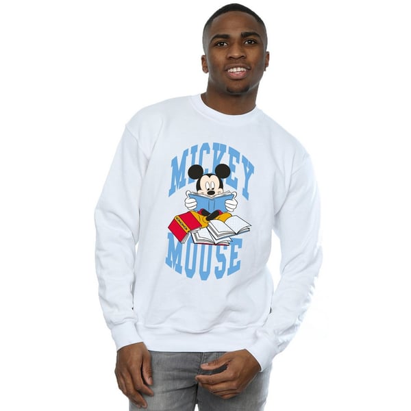 Disney Mens Reading Books Mickey Mouse Sweatshirt