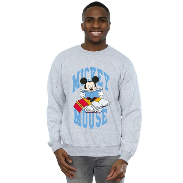 Disney Mens Reading Books Mickey Mouse Sweatshirt