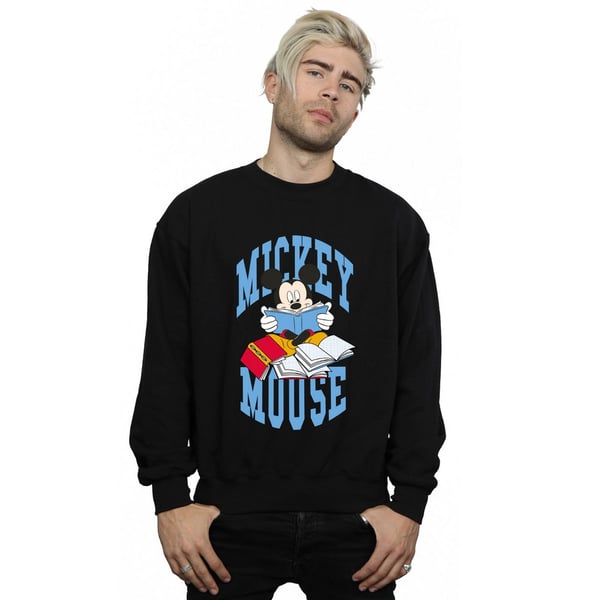 Disney Mens Reading Books Mickey Mouse Sweatshirt