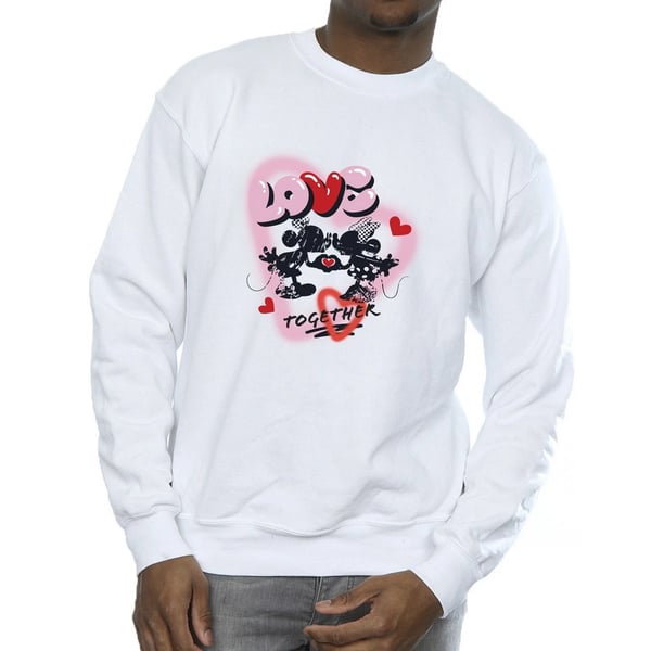 Disney Mens Love Together Mickey & Minnie Mouse Sweatshirt