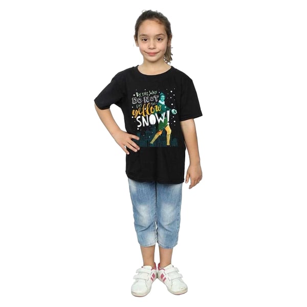Elf Girls Yellow Snow Cotton T-Shirt