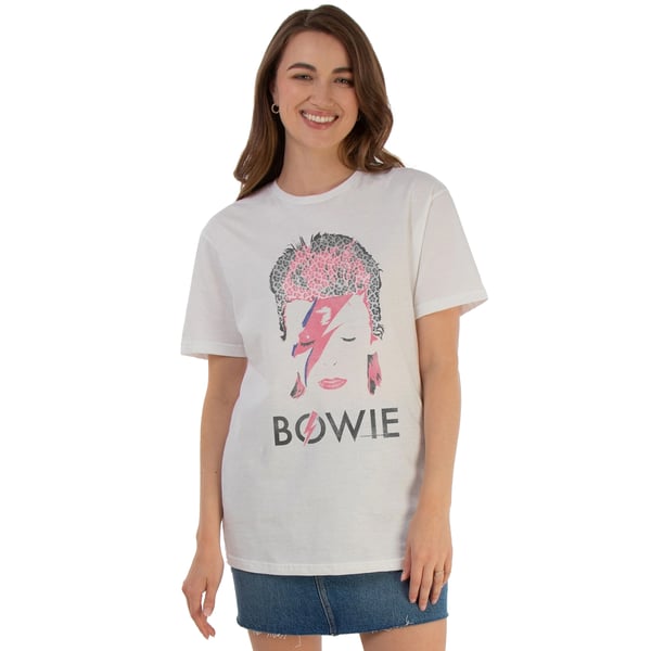 David Bowie Naisten Aladdin Sane Leopard Boyfriend T-paita
