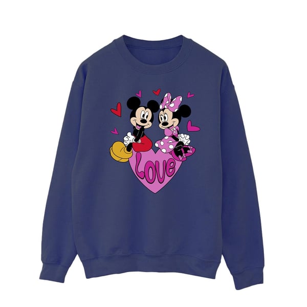 Disney Mens Love Mickey & Minnie Mouse Hearts Sweatshirt