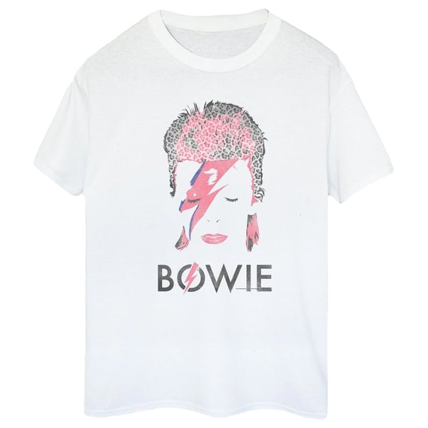 David Bowie Girls Aladdin Sane Leopard Print Cotton T-Shirt