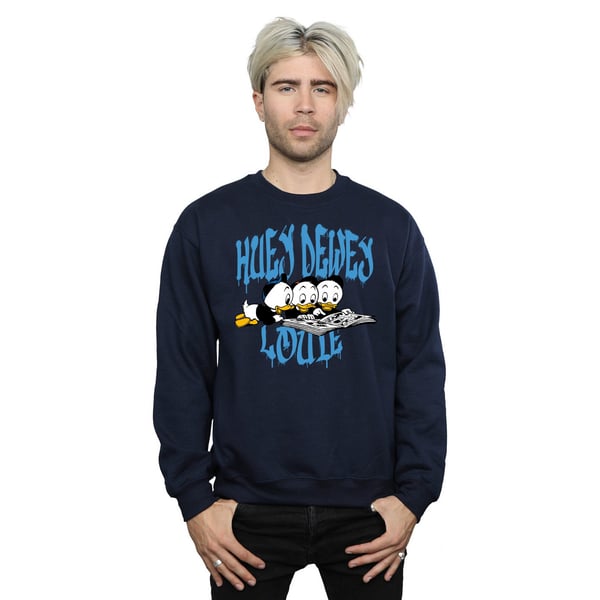 Disney Mens Huey Dewey Louie Reading Sweatshirt