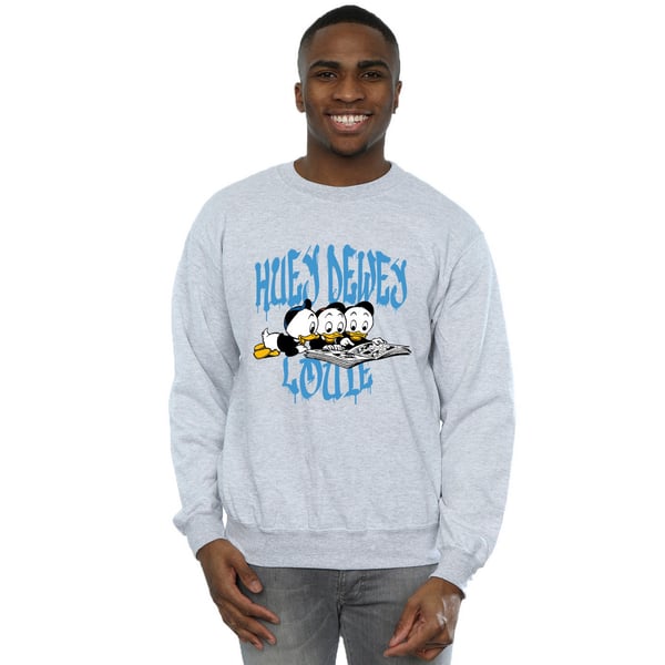 Disney Mens Huey Dewey Louie Reading Sweatshirt