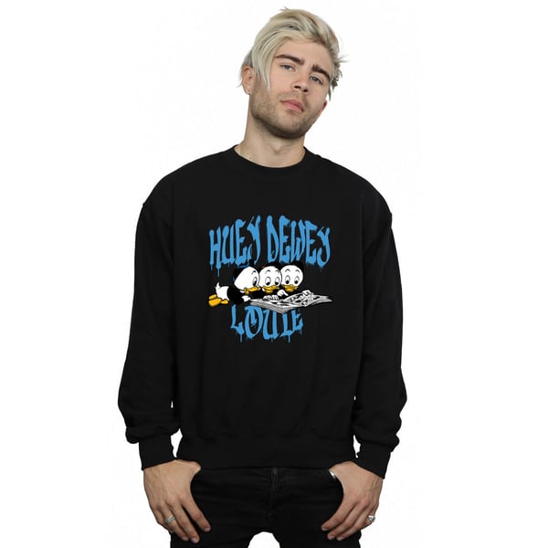 Disney Mens Huey Dewey Louie Reading Sweatshirt
