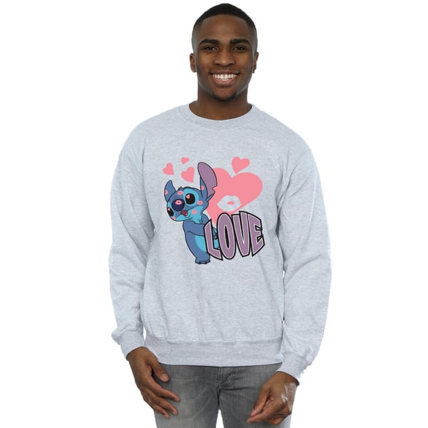 Lilo & Stitch Mens Love Heart Sweatshirt