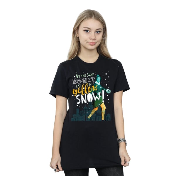 Elf Womens/Ladies Yellow Snow Cotton Boyfriend T-Shirt