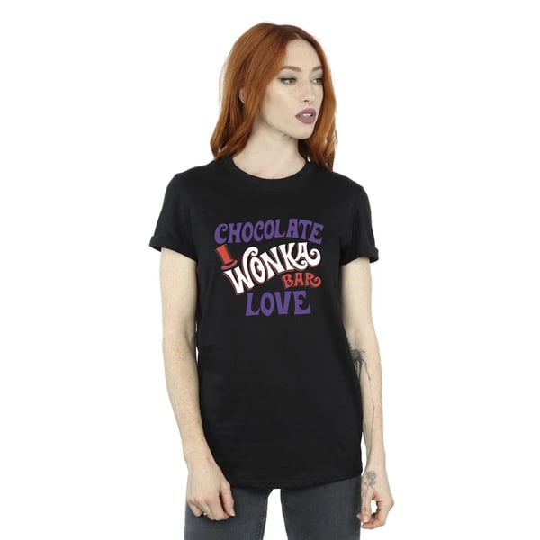 Willy Wonka & The Chocolate Factory Womens/Ladies Chocolate Bar Love Cotton Boyfriend T-Shirt