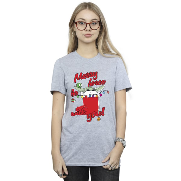 Star Wars The Mandalorian Womens/Ladies Merry Force Be With You Boyfriend T-Shirt