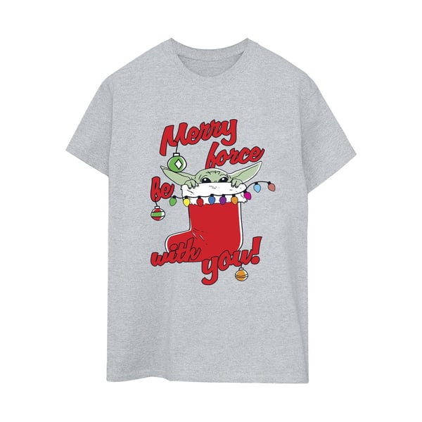 Star Wars The Mandalorian Dam/Kvinnor Merry Force Be With You Boyfriend T-shirt