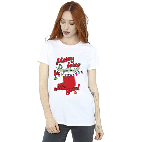 Star Wars The Mandalorian Womens/Ladies Merry Force Be With You Cotton Boyfriend T-Shirt