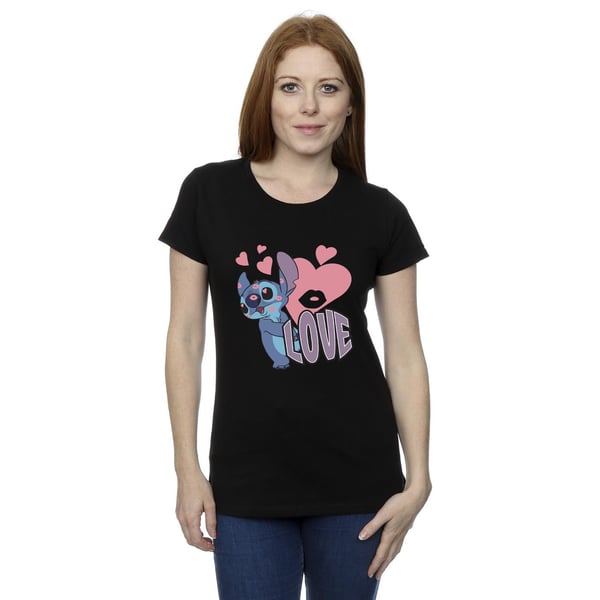 Lilo & Stitch Womens/Ladies Love Hearts Cotton T-Shirt