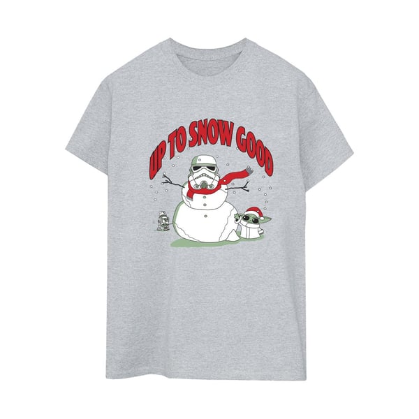 Star Wars The Mandalorian Womens/Ladies Up To Snow Good Boyfriend T-Shirt