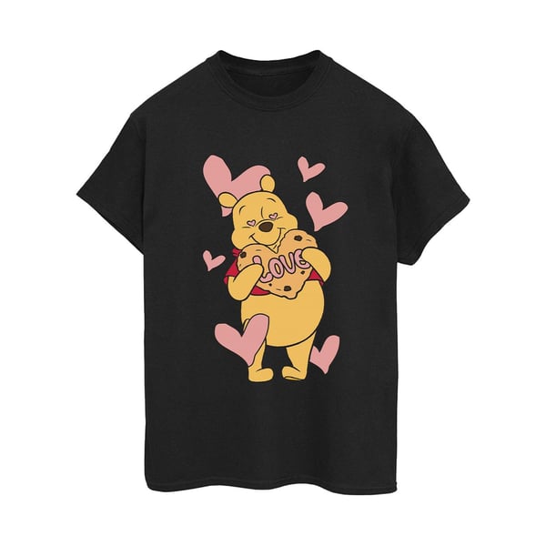 Nalle Puh Dam/Dam Kärlek Hjärta Kakor Bomull Boyfriend T-shirt