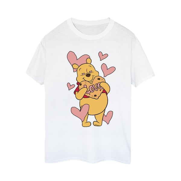 Winnie the Pooh Womens/Ladies Love Heart Cookie Cotton Boyfriend T-Shirt