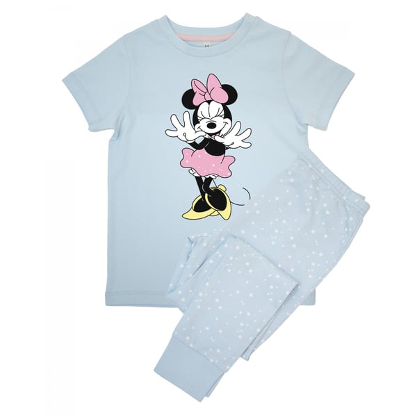 Disney Girls Minnie Mouse Pose Short-Sleeved Long Pyjama Set