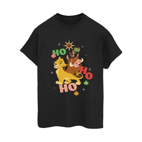 Lejonkungen Dam Ho Ho Ho T-shirt i bomull i Boyfriend-modell