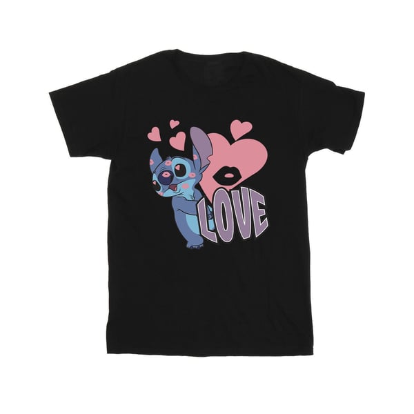 Lilo & Stitch Girls Love Hearts Cotton T-Shirt